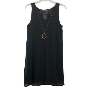 Paper Doll Black Chiffon Shift Dress Size 6